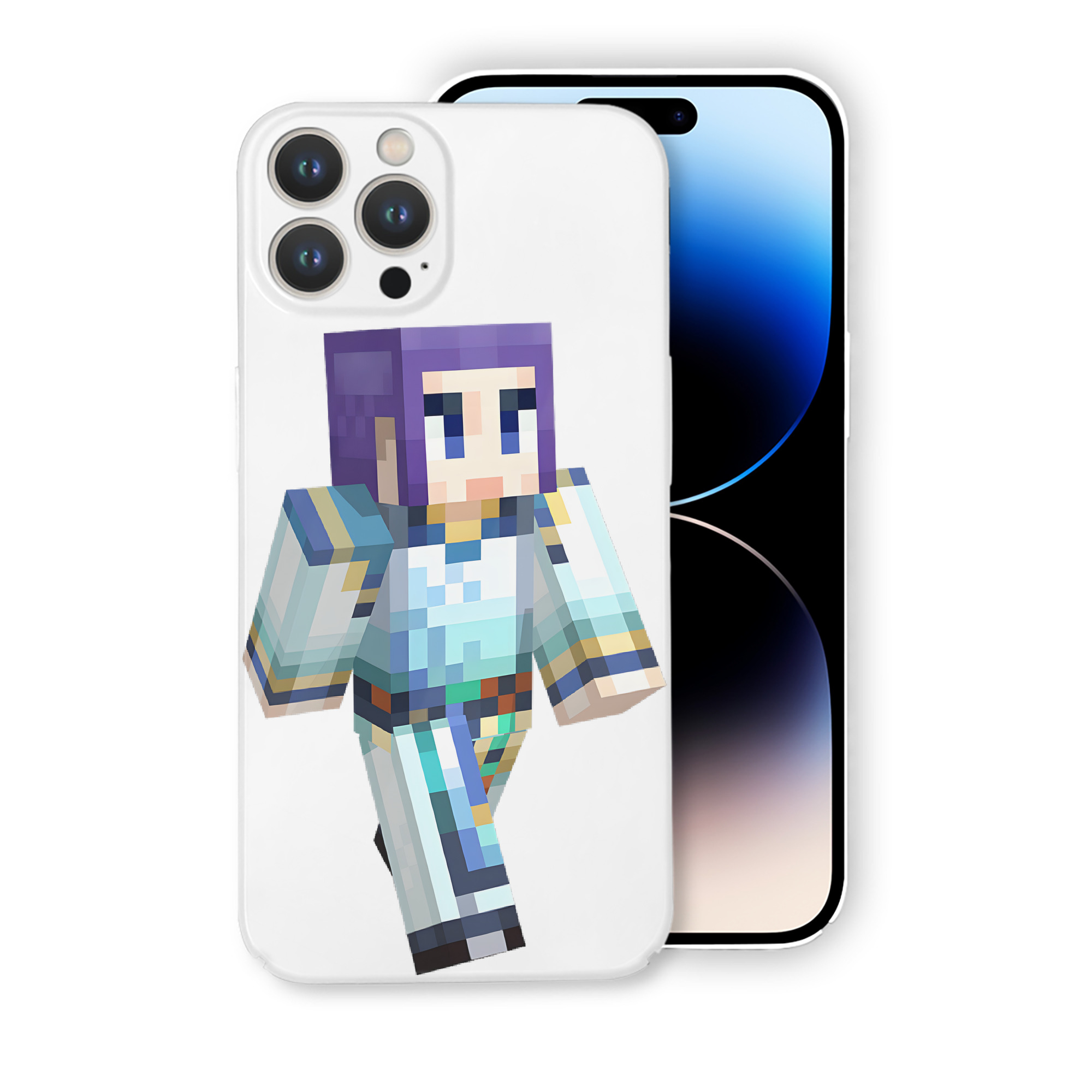 （画像用） マインクラフト ブロックの世界 Minecraft MC Block world 【iPhone 14シリーズ対応】ハードケース